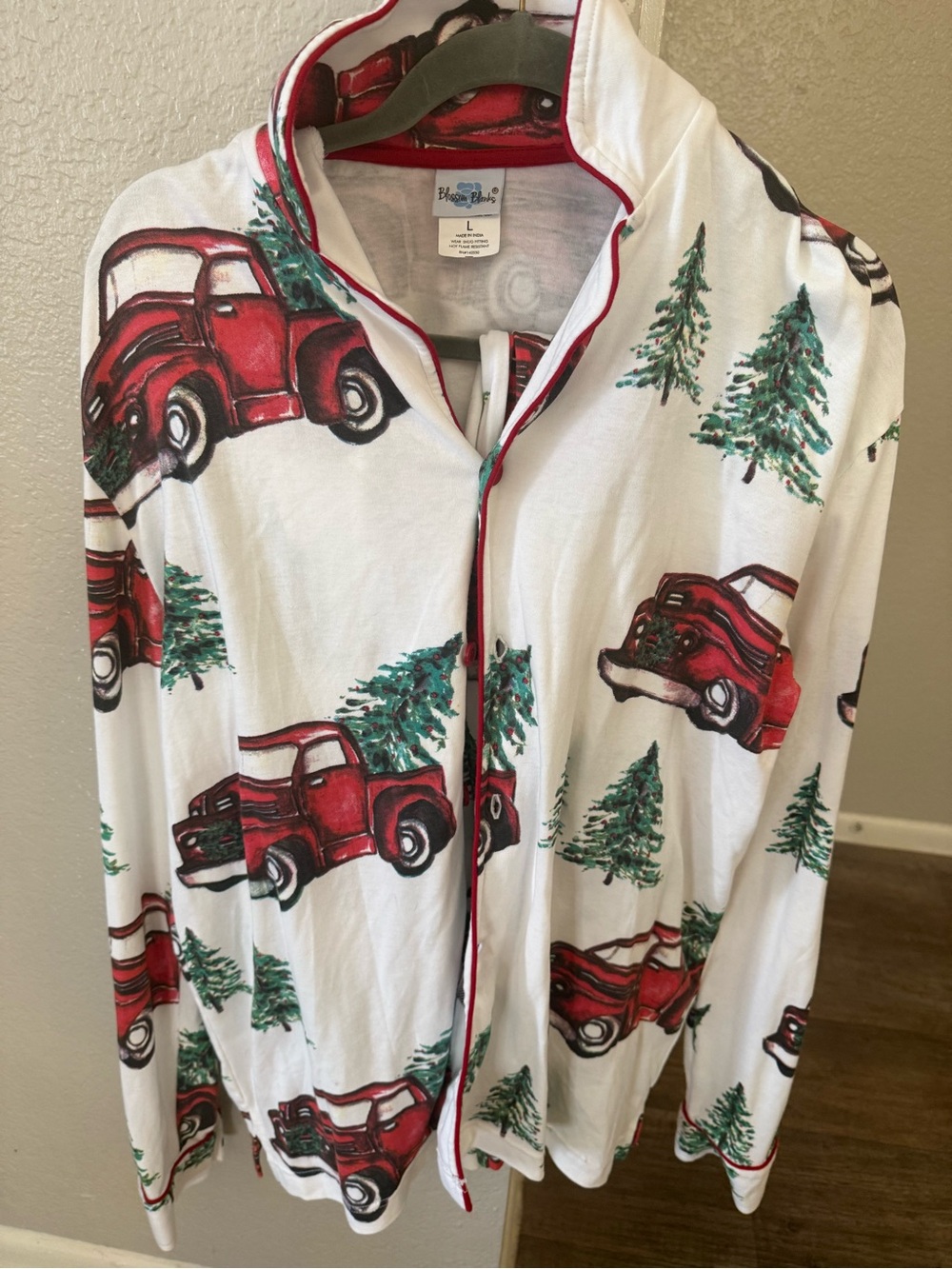 Holiday Red Truck women's pj set - White & Red